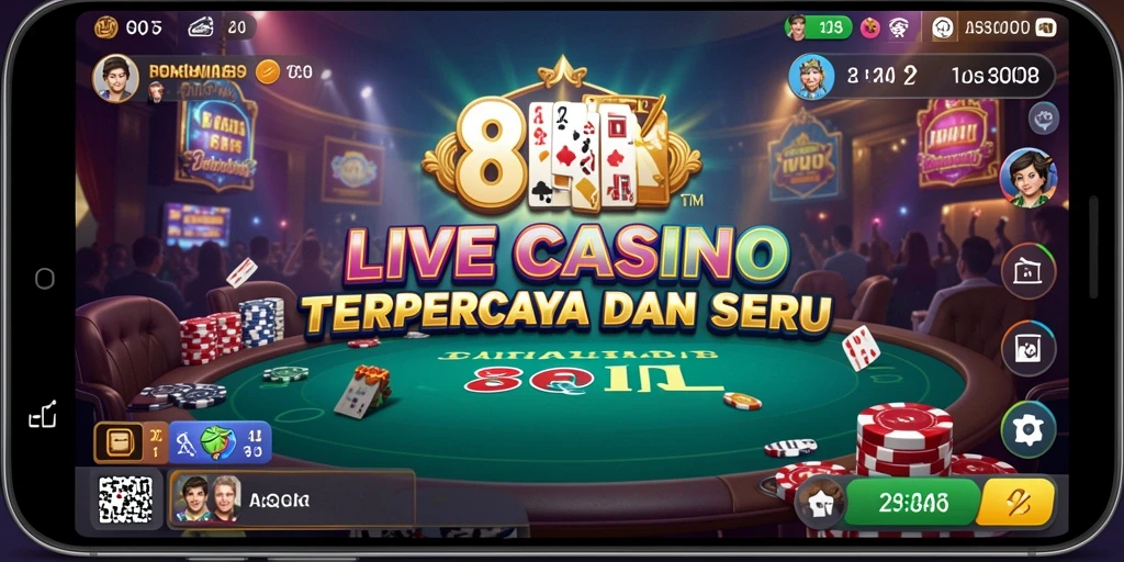 Tampilan gameplay Live Casino yang menarik dan interaktif di 8QR.