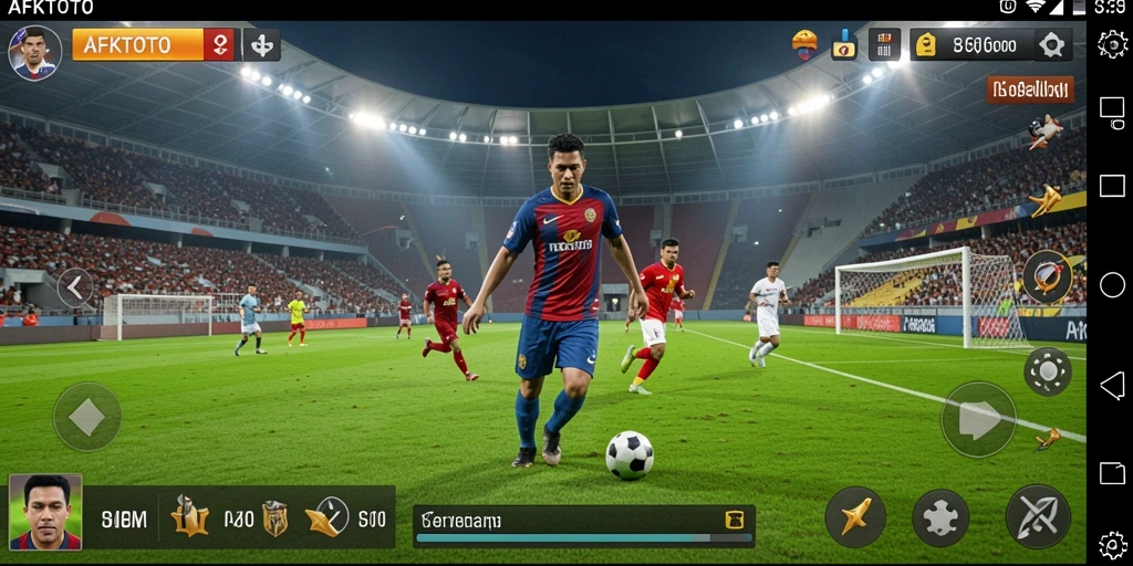 Gameplay AFKTOTO yang seru dalam pertandingan sepak bola.