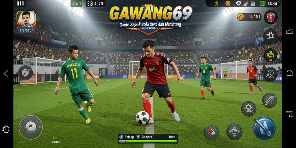 Tampilan gameplay GAWANG69 yang seru dalam aksi sepak bola.