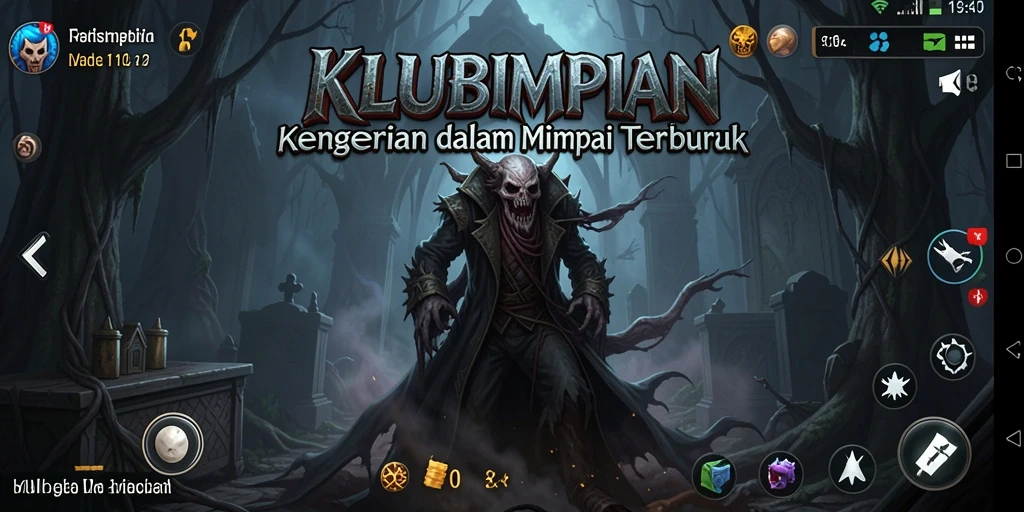 Tampilan menakutkan dari gameplay KLUBIMPIAN dengan suasana mencekam.
