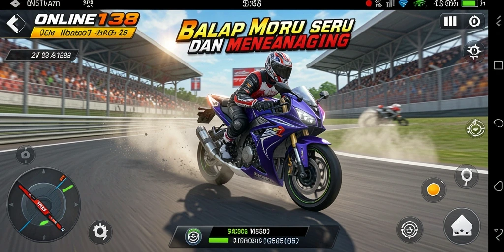 Gameplay seru balapan motor di ONLINE138.
