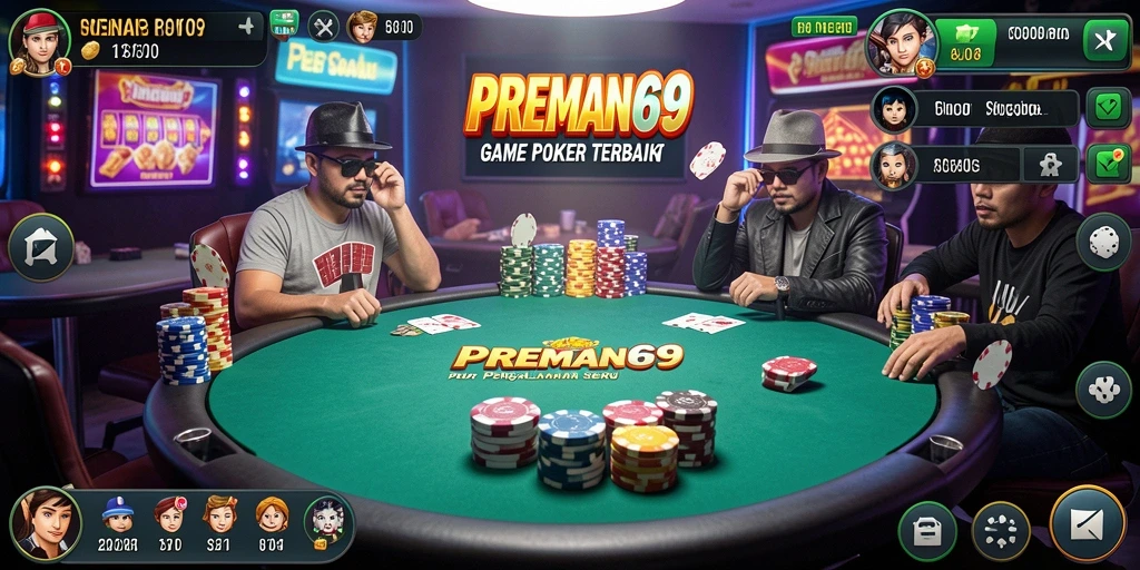 Tampilan menarik dari gameplay Poker di PREMAN69.