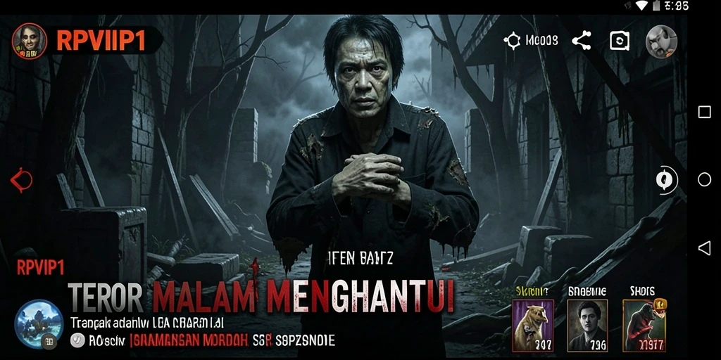 Tampilan gameplay RPVIP1 yang mengerikan dan mencekam.